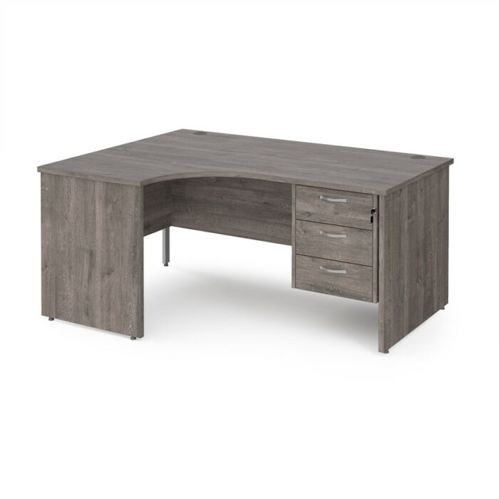 DAMS Maestro 25 left hand ergonomic desk with 3 drawer pedestal-26613