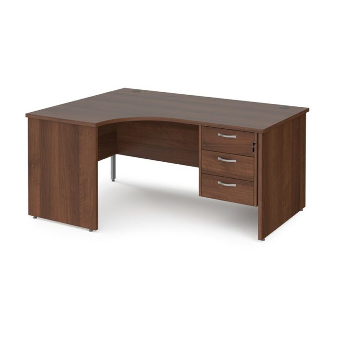 DAMS Maestro 25 left hand ergonomic desk with 3 drawer pedestal-26612