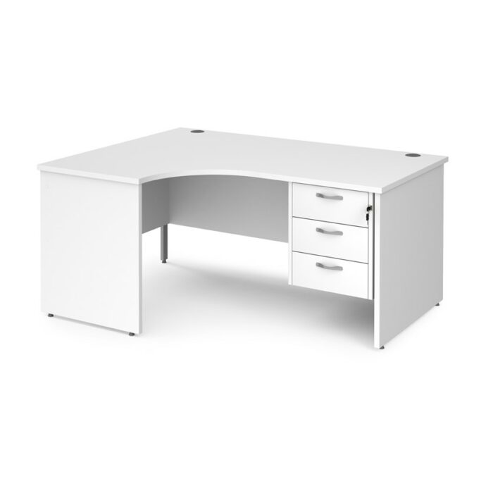 DAMS Maestro 25 left hand ergonomic desk with 3 drawer pedestal-26611