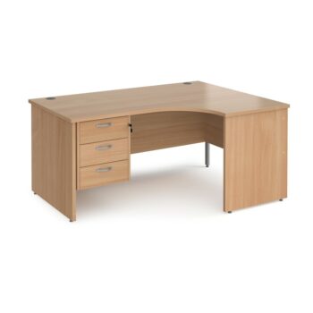DAMS Maestro 25 right hand ergonomic desk with 3 drawer pedestal -0