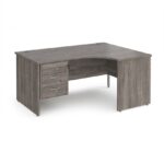 DAMS Maestro 25 right hand ergonomic desk with 3 drawer pedestal -26616
