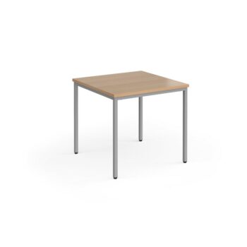 DAMS Flexi 25 square table with silver frame 800mm x 800mm - beech-0