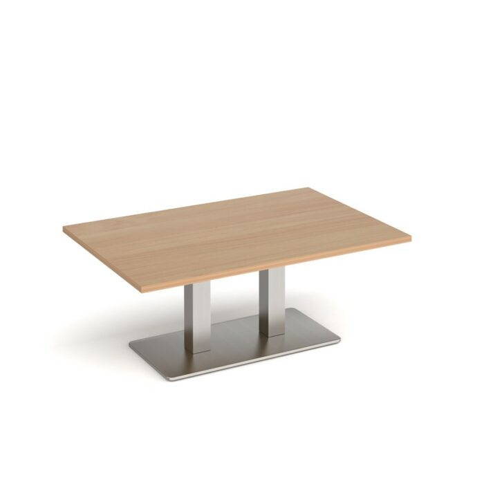 DAMS Eros rectangular coffee table with rectangular base and twin uprights 1200mm x 800mm-35684