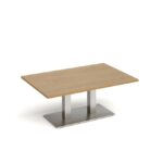 DAMS Eros rectangular coffee table with rectangular base and twin uprights 1200mm x 800mm-35682