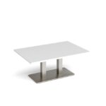 DAMS Eros rectangular coffee table with rectangular base and twin uprights 1200mm x 800mm-35680