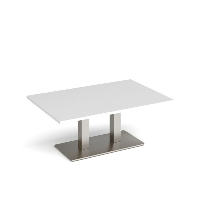 DAMS Eros rectangular coffee table with rectangular base and twin uprights 1200mm x 800mm-35680