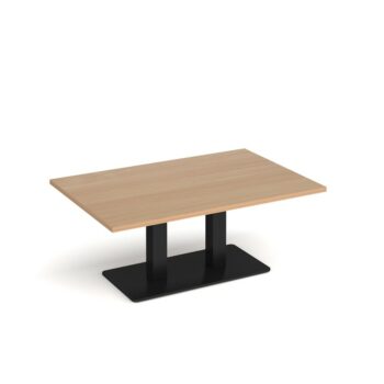 DAMS Eros rectangular coffee table with rectangular base and twin uprights 1200mm x 800mm-0