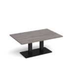 DAMS Eros rectangular coffee table with rectangular base and twin uprights 1200mm x 800mm-35678