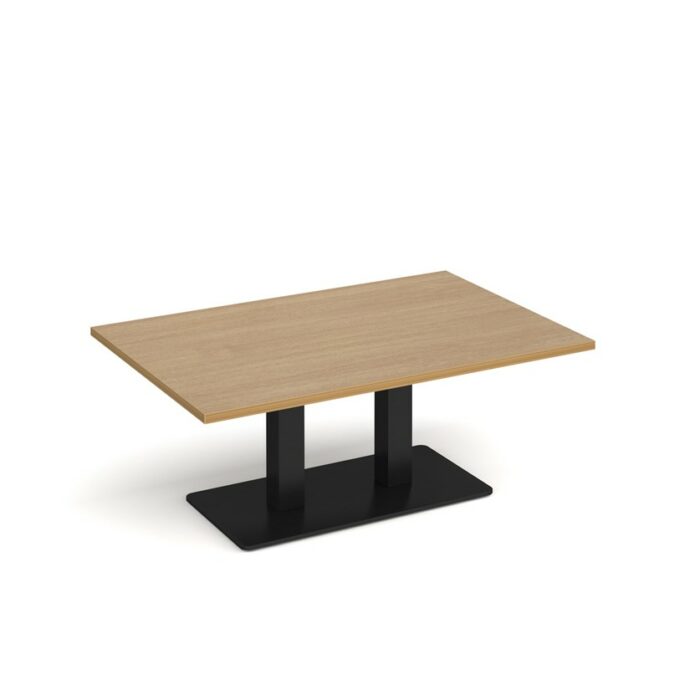 DAMS Eros rectangular coffee table with rectangular base and twin uprights 1200mm x 800mm-35676
