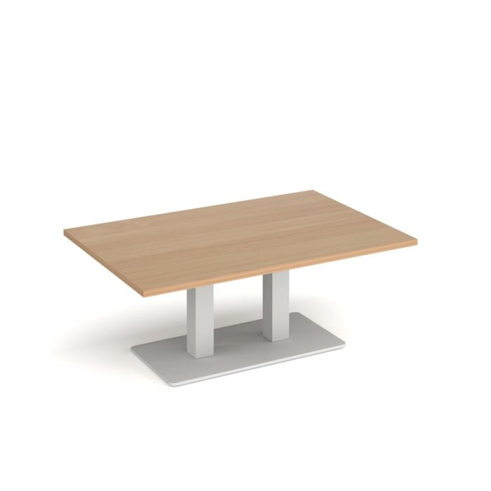 DAMS Eros rectangular coffee table with rectangular base and twin uprights 1200mm x 800mm-35690