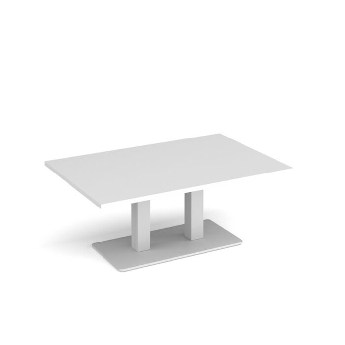 DAMS Eros rectangular coffee table with rectangular base and twin uprights 1200mm x 800mm-35686