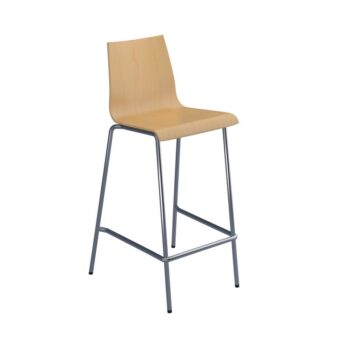 DAMS Fundamental dining stool in beech with chrome frame-0