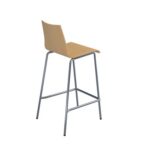 DAMS Fundamental dining stool in beech with chrome frame-26788