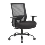 DAMS Isla bariatric operator chair with black fabric seat and mesh back-0
