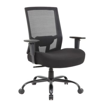 DAMS Isla bariatric operator chair with black fabric seat and mesh back-0