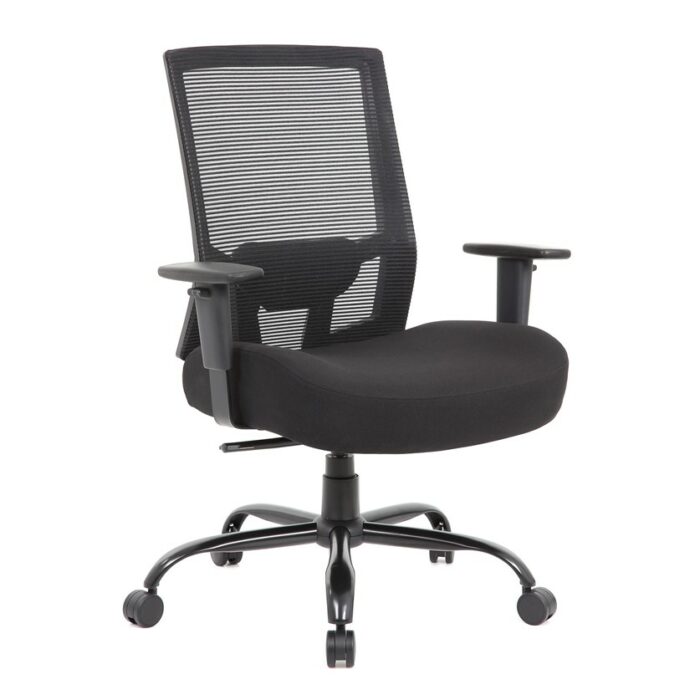DAMS Isla bariatric operator chair with black fabric seat and mesh back-0