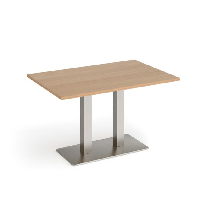 DAMS Eros rectangular dining table with flat rectangular base and twin uprights 1200mm x 800mm-35771