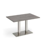 DAMS Eros rectangular dining table with flat rectangular base and twin uprights 1200mm x 800mm-35774
