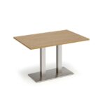 DAMS Eros rectangular dining table with flat rectangular base and twin uprights 1200mm x 800mm-35773
