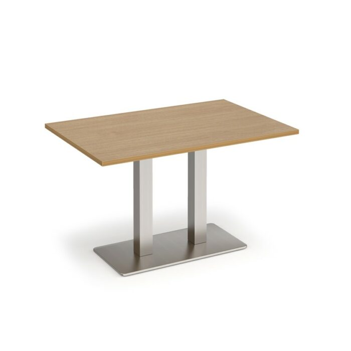 DAMS Eros rectangular dining table with flat rectangular base and twin uprights 1200mm x 800mm-35773