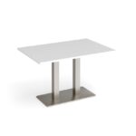 DAMS Eros rectangular dining table with flat rectangular base and twin uprights 1200mm x 800mm-35772