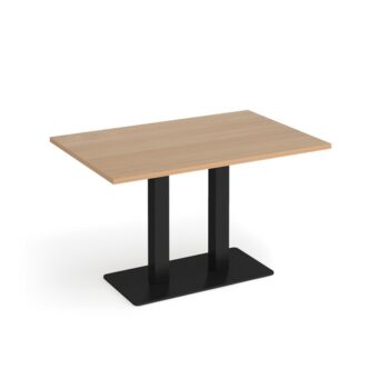 DAMS Eros rectangular dining table with flat rectangular base and twin uprights 1200mm x 800mm-0