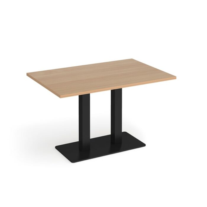 DAMS Eros rectangular dining table with flat rectangular base and twin uprights 1200mm x 800mm-0