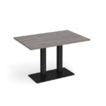 DAMS Eros rectangular dining table with flat rectangular base and twin uprights 1200mm x 800mm-35765