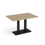 DAMS Eros rectangular dining table with flat rectangular base and twin uprights 1200mm x 800mm-35768