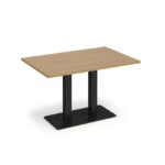 DAMS Eros rectangular dining table with flat rectangular base and twin uprights 1200mm x 800mm-35767