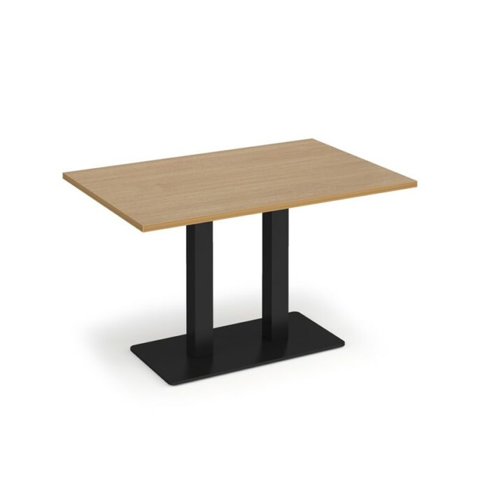 DAMS Eros rectangular dining table with flat rectangular base and twin uprights 1200mm x 800mm-35767