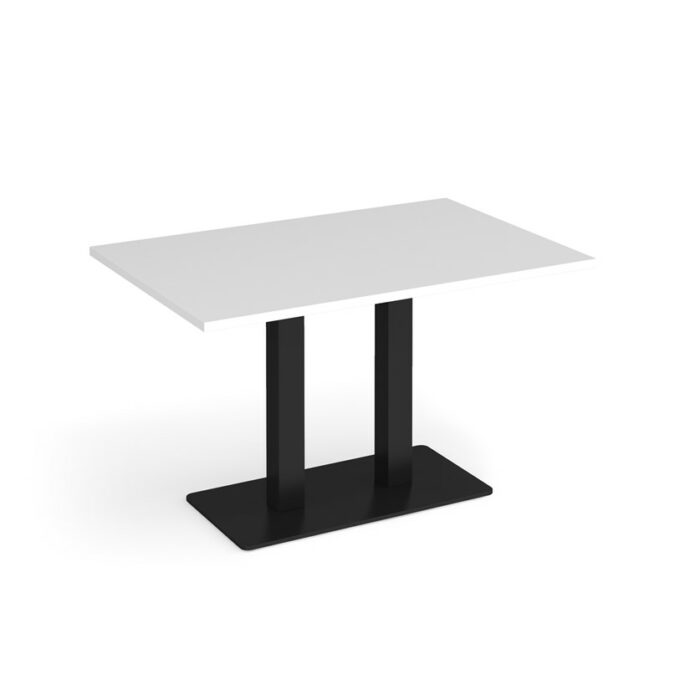 DAMS Eros rectangular dining table with flat rectangular base and twin uprights 1200mm x 800mm-35766
