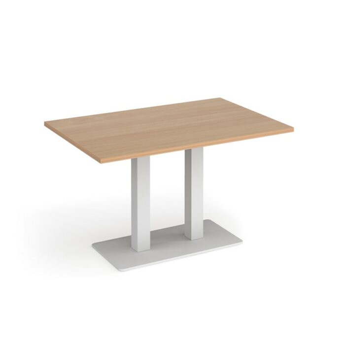 DAMS Eros rectangular dining table with flat rectangular base and twin uprights 1200mm x 800mm-35781