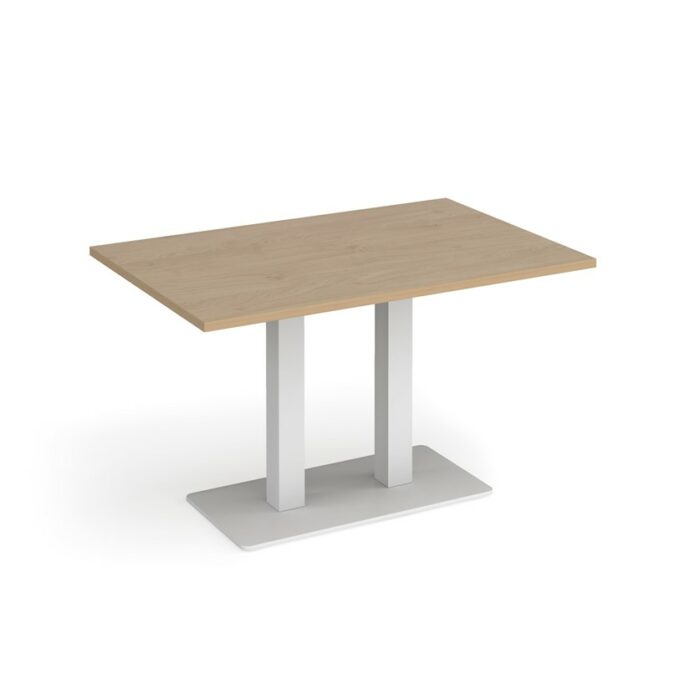 DAMS Eros rectangular dining table with flat rectangular base and twin uprights 1200mm x 800mm-35780