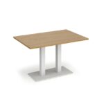 DAMS Eros rectangular dining table with flat rectangular base and twin uprights 1200mm x 800mm-35779