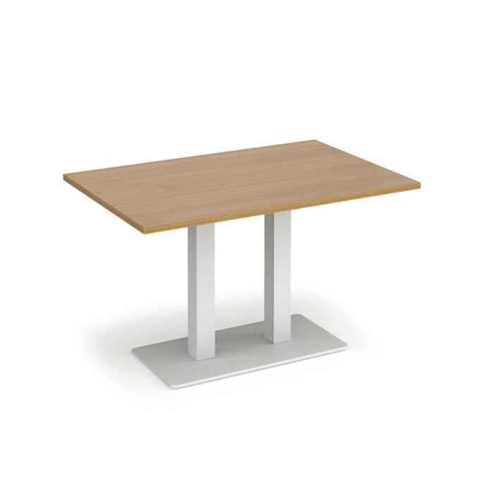 DAMS Eros rectangular dining table with flat rectangular base and twin uprights 1200mm x 800mm-35779