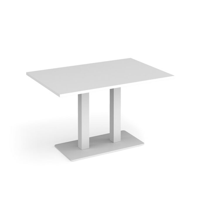 DAMS Eros rectangular dining table with flat rectangular base and twin uprights 1200mm x 800mm-35776