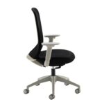 DAMS Sway black mesh back adjustable operator chair with black fabric seat, grey frame and base-27643