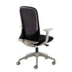 DAMS Sway black mesh back adjustable operator chair with black fabric seat, grey frame and base-27641