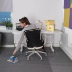 DAMS Sway black mesh back adjustable operator chair with black fabric seat, grey frame and base-27640