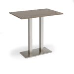 DAMS Eros rectangular poseur table with flat rectangular base and twin uprights 1200mm x 800mm-35863