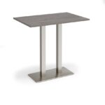 DAMS Eros rectangular poseur table with flat rectangular base and twin uprights 1200mm x 800mm-35862