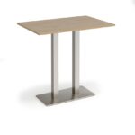 DAMS Eros rectangular poseur table with flat rectangular base and twin uprights 1200mm x 800mm-35861