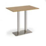 DAMS Eros rectangular poseur table with flat rectangular base and twin uprights 1200mm x 800mm-35859