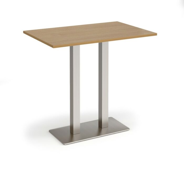 DAMS Eros rectangular poseur table with flat rectangular base and twin uprights 1200mm x 800mm-35859