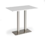 DAMS Eros rectangular poseur table with flat rectangular base and twin uprights 1200mm x 800mm-35860