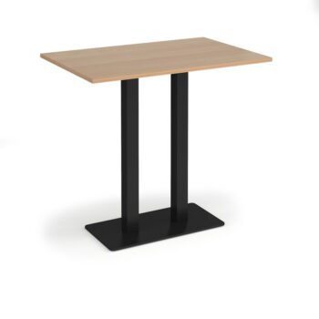 DAMS Eros rectangular poseur table with flat rectangular base and twin uprights 1200mm x 800mm-0