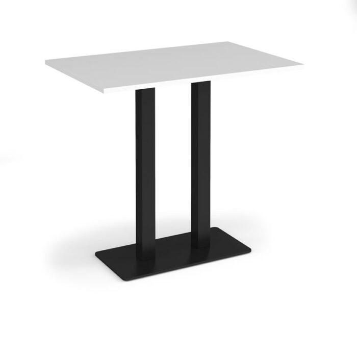DAMS Eros rectangular poseur table with flat rectangular base and twin uprights 1200mm x 800mm-35855