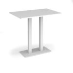 DAMS Eros rectangular poseur table with flat rectangular base and twin uprights 1200mm x 800mm-35865