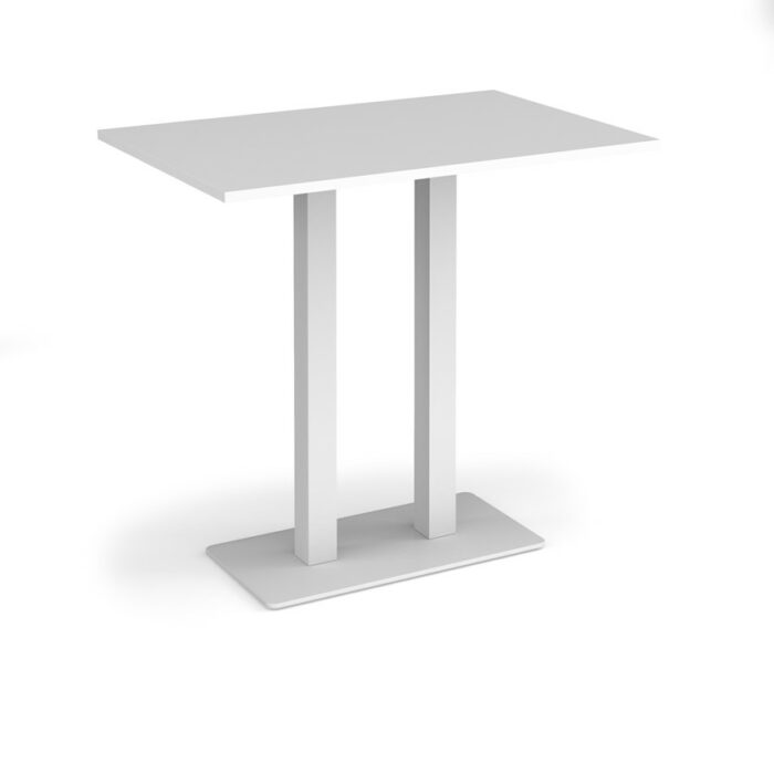 DAMS Eros rectangular poseur table with flat rectangular base and twin uprights 1200mm x 800mm-35865